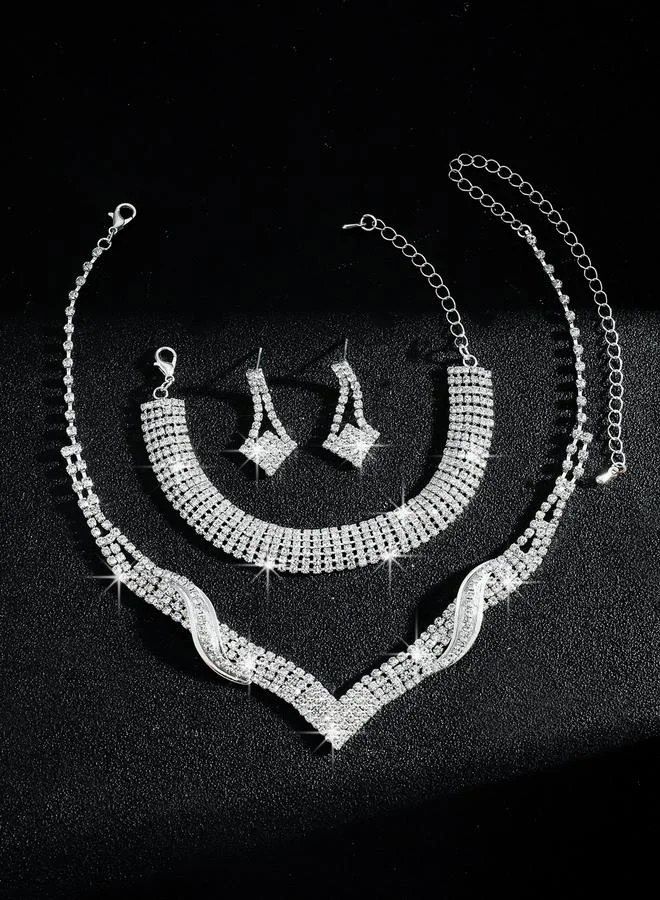 Take Two  3-Piece Embellished Necklace, Bracelet And Earrings Jewelry Set for Women | Best Price UAE